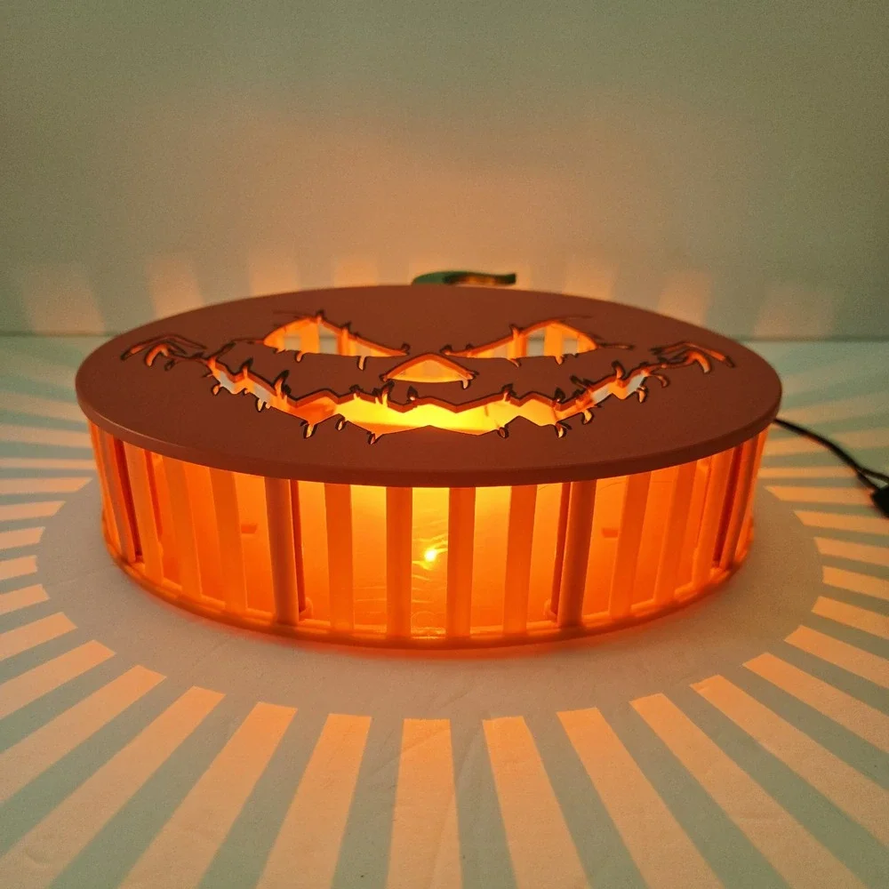 Halloween Radiant Shadows Creepy Pumpkin Jack O Lantern LED Light Ashland